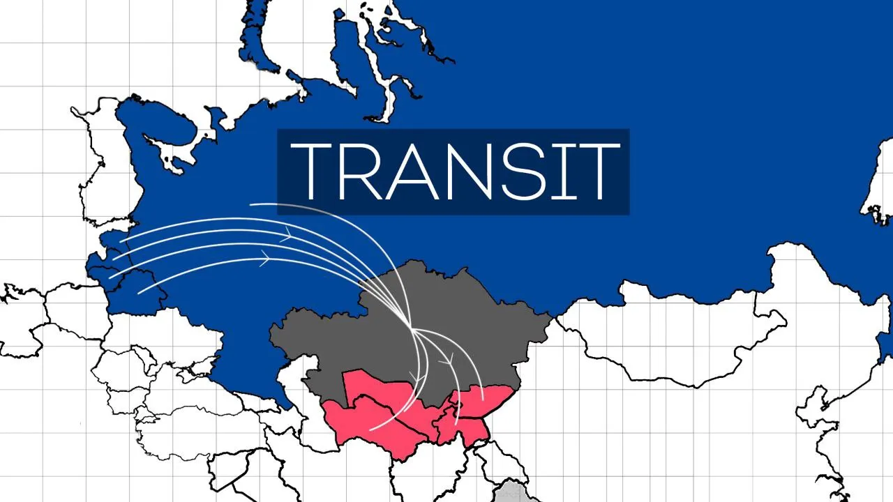 Маршрут перевозок транзита через Казахстан